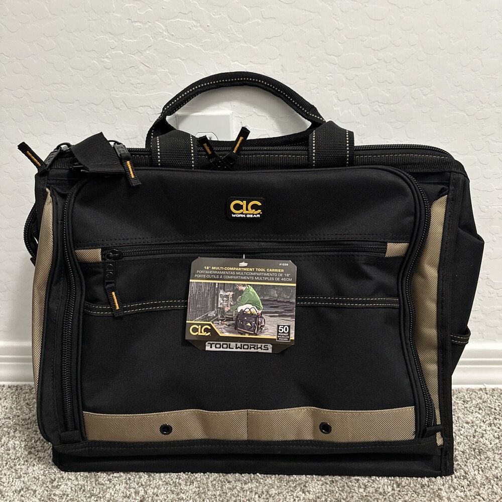 CLC 1539 50 Pocket Large 18" Multi-Compartment Tool Bag Carrier Shoulder Strap